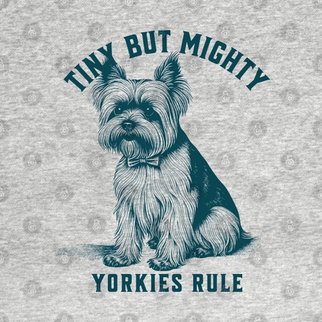 Vintage Dog Yorkie Fun Retro Style Graphic Illustration by Tintedturtles